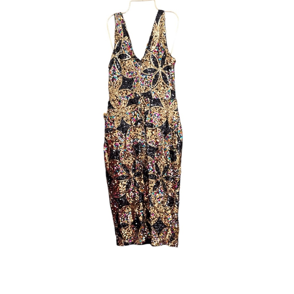 Kensie Sequin Black and Gold Dress